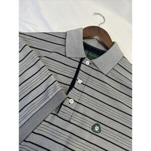 Brooks Brothers St. Andrew's Links Gray Striped Button Up Polo Men's Large Shirt